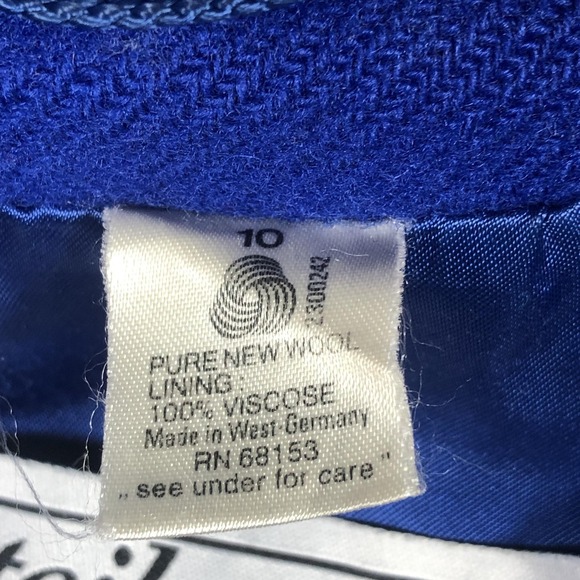 Vintage Steilmann Womens 10 Blue‎ Wool Double Breasted Overcoat 80s - Picture 4 of 15